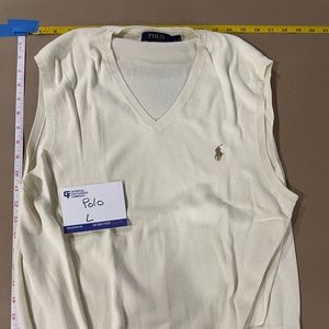 Polo Ralph Lauren V-Neck Sweater Vest Cream Large